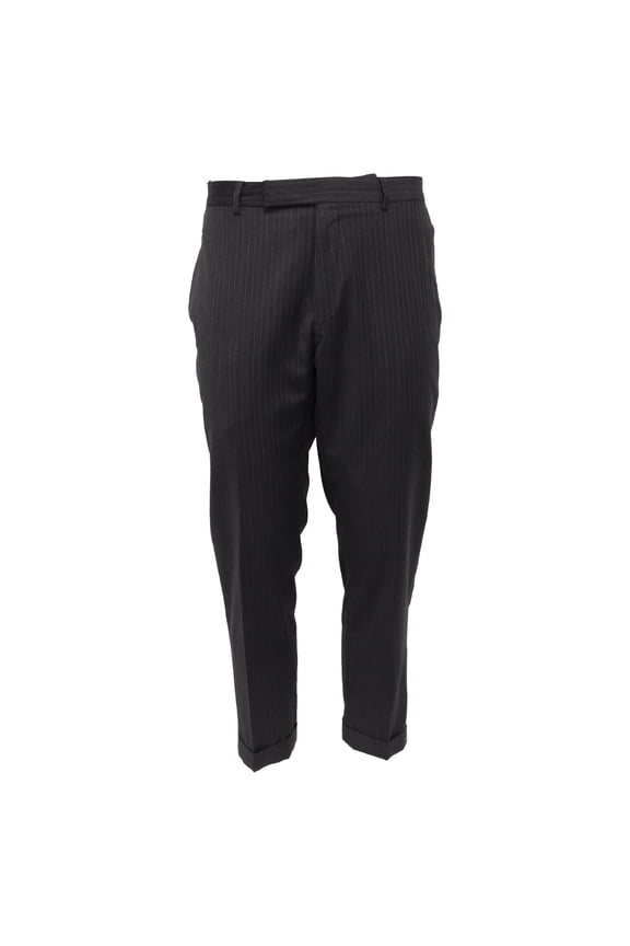 Pre-Owned Tom Ford Pinstripe Cropped Trousers in Black Wool