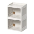 thumbnail image 2 of Oliegs Foldable Double Door Storage With Flat Lid And White Drawer Organizer For Home Textile Multilayer Stationery, 2 of 4