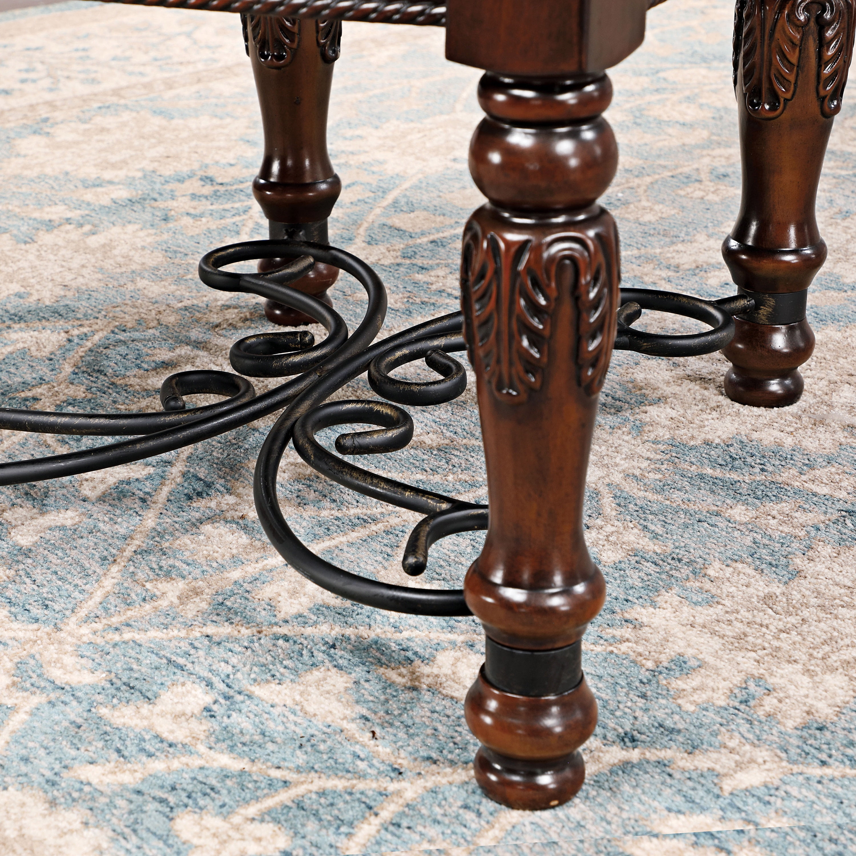 Furniture of America Cato Nailhead Wood Brown Cherry and Black Side Chairs (Set of 2)