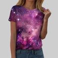thumbnail image 2 of Yindaity Women Tshirt 4D Graphic T Shirts for Women, Casual Crewneck Short Sleeve Tops Tees(Light Purple,L), 2 of 6