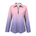 thumbnail image 6 of Enjoytime Fall Tops for Women Collared Half Zip Pullover Long Sleeve Shirts Fall Fashion Printed Business Casual Blouses, 6 of 6