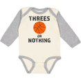 thumbnail image 3 of Inktastic Basketball Threes or Nothing Boys or Girls Long Sleeve Baby Bodysuit, 3 of 5
