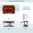 thumbnail image 3 of VersaDesk® 36"x24" PowerPro® Electric Height Adjustable Standing Desk Converter for Dual Monitors & Laptop Workstations, Cherry, w/ USB Charging Port, 3 of 7