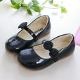 thumbnail image 6 of EnJoCho Children Black Leather Shoes White Leather Shoes Bowknot Girls Princess Shoes Single Shoes Performance Shoes Children Casual Shoes Indoor Outdoor Wear, 6 of 9