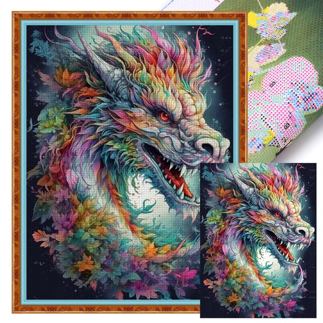 Hilo de bordar completo Eco-algodón 11CT impreso dragón punto de cruz Kit ilustraciones