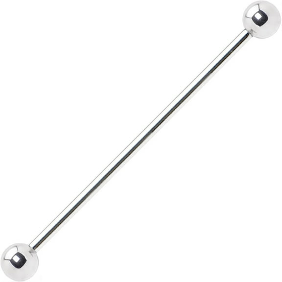 Surgical Steel Industrial Piercing Barbell 14G Cartilage with 5mm Bead Ball Ends
