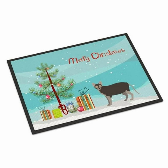 Carolines Treasures CK4645MAT 18 x 27 in. Lykoi No.1 Cat Merry Christmas Indoor or Outdoor Mat
