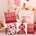 thumbnail image 1 of Fiudx Juego de Almohadas de San Valentín, Fundas de Cojín con Corazones Románticos, Tela de Algodón Suave, Decoración Acogedora para El Sofá o La Cama, Regalo para Novia, Perfecto para El Hogar o El, 1 of 6