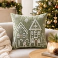 thumbnail image 6 of Talqzovs Christmas Decorative Throw Pillows , 18x18 Gingerbread House Embroidered Cushions for Sofa Couch Bed Living Room Indoor Xmas Home Decor, 6 of 7