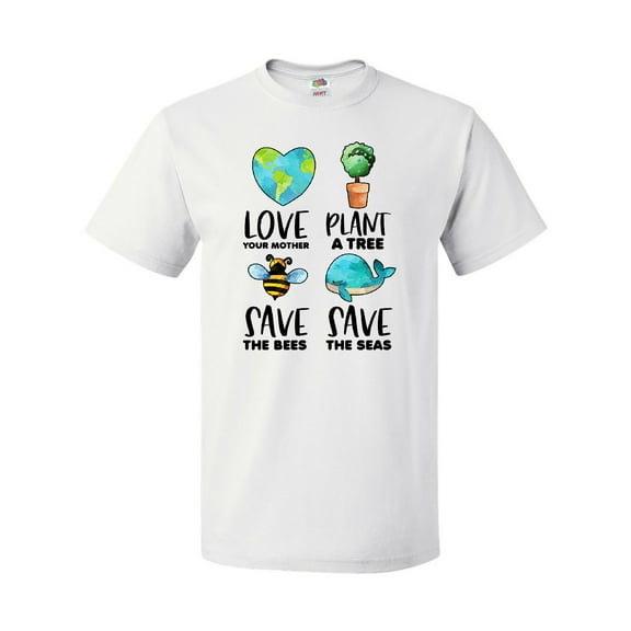 Inktastic Earth Day Plant a Tree Save the Bees Save the Seas Love Your Mother Earth T-Shirt