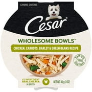 CESAR Wholesome Bowls Chicken, Carrots, Barley & Green Beans Wet Dog Food Toppers, 3 oz. Bowl