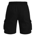 thumbnail image 3 of Men's Cargo Shorts Elastic Waistband Drawstring Shorts Casual Loose Fit Hiking Running Outdoor Big and Tall Camouflage Cargo Shorts Multi Pockets Twill Quick Dry Bottom,Black 2XL, 3 of 5