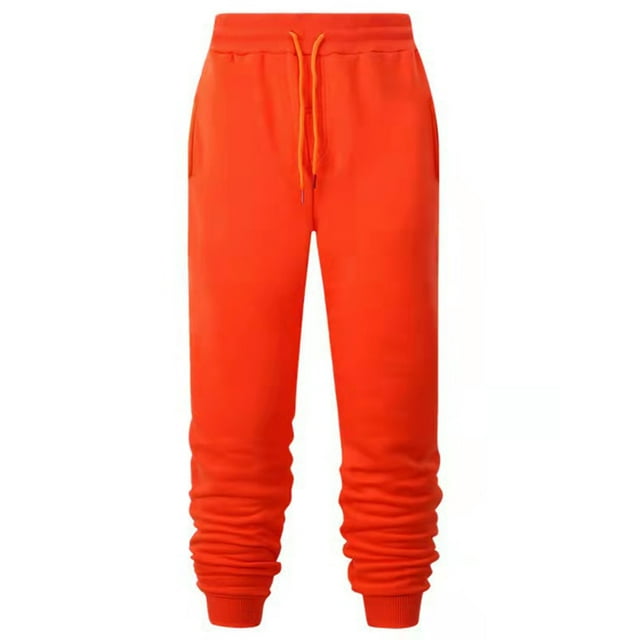 Innerwin Pantalon à Cordon pour Hommes, Sport, Taille Haute, Décontracté, Orange m