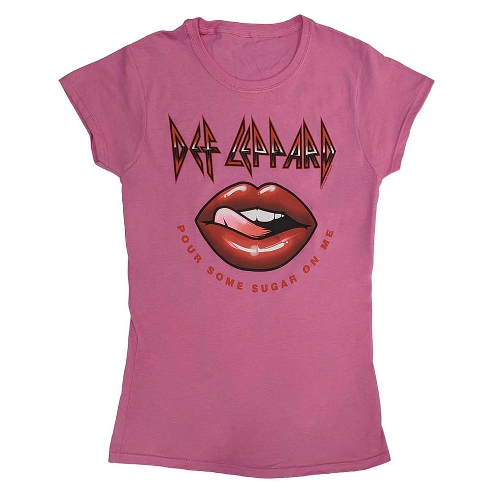 Def Leppard Womens Pour Some Sugar On Me Tour 2019 Lips Cotton T Shirt Walmart