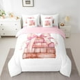 thumbnail image 2 of Erosebridal Cute Bowknot Bedding Sets Twin Size,Kawaii Books Comforter Sets with Sheets,Princess Room Decorative,Reversible,Breathable,7-Piece, 2 of 5