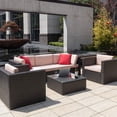 thumbnail image 2 of Lacoo 6 Pieces Outdoor Indoor Furniture Sectional Safa Modern Wicker Sets with Cushion All Weather Rattan Conversation Set with Glass Coffee Table and Armchairs for Patio Backyard Poolside Garden, 2 of 7
