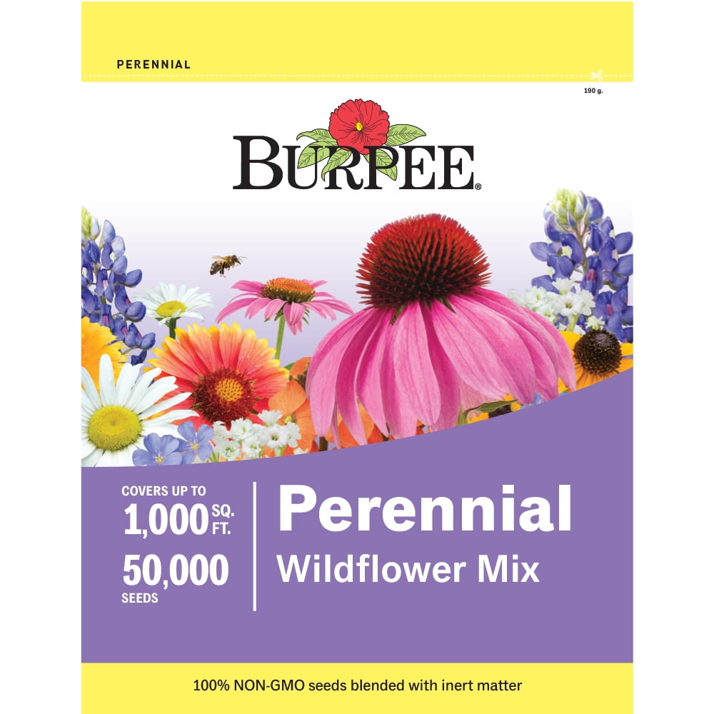 Burpee Perennial Wildflower Seeds Mix NonGMO, Attracts Pollinators