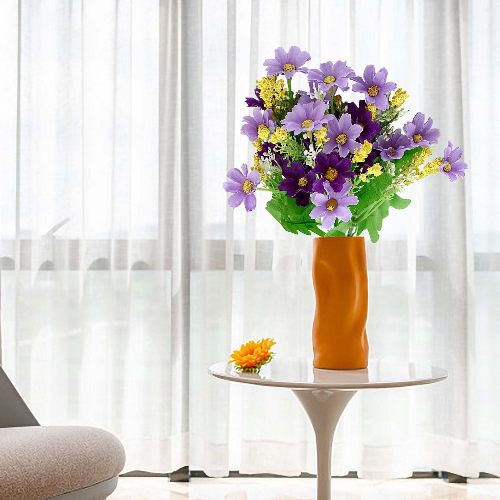 JoyMoreHome 28 Bundles Artificial Flowers for Outdoors Decorations, Fake Flowers Artificial Plants Outdoor, Colorful Daisy Eucalyptus for Garden Patio Porch Home Indoor Outdoor Decor