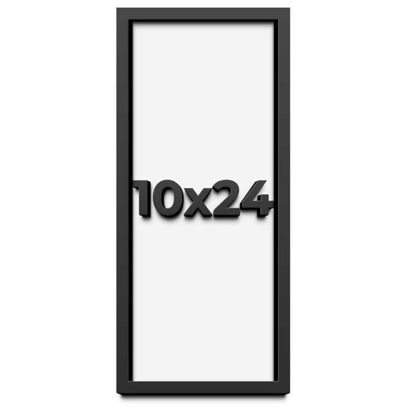 10x24 Shadow Box Frame Black | 1 inches Deep Real Wood Contemporary Shadowbox Display Frame | UV