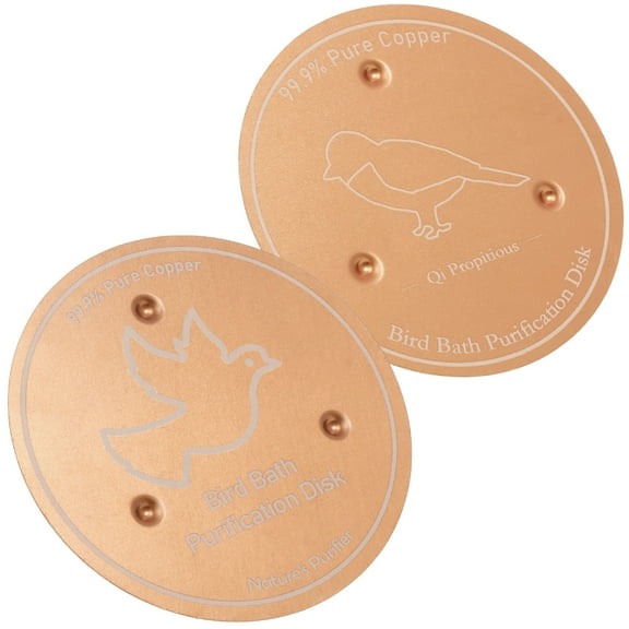 2 Pcs Bird Bath Purification Disk Sturdy Brass Bird Bath Disk with Triple Point Support for Outdoor Birdbath Bowl Garden Fountain