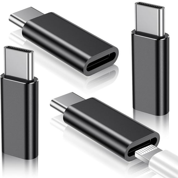 Sieeck Lightning to USB C Adapter Silver, 4 Pieces