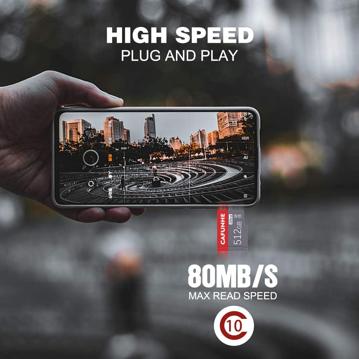 Micro SD Memory Cards 512GB Micro SD Card with Adapter 512GB Class 10 TF Card 512GB High Speed for Android Phones/Camera/Car Navigation