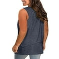 thumbnail image 6 of CFLVAEK Womens Plus Size Tank Tops Loose Fit Criss Cross V Neck Shirts Casual Sleeveless Summer Shirt Solid Color Going Out Tank Top 2025 Dark Gray XXXXL, 6 of 6