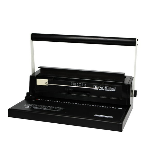 W12m Iron Ring Binding Machine 34 Hole Loose Leaf Iron Ring Punching Machine Double Coil Manual Wire Binding Machine ,Pinpoint Punching