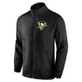 thumbnail image 2 of Men's Fanatics Black Pittsburgh Penguins Step Up Crinkle Raglan Full-Zip Windbreaker Jacket, 2 of 3