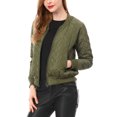 thumbnail image 2 of INSPIRE CHIC Vestes Matelassées pour Femmes Col Montant Fermeture Éclair Manches Raglan Blouson Bomber, 2 of 7