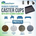 thumbnail image 6 of Furniture Caster Cups 4 Pcs - 3X3 Inch Square Rubber Furniture Coasters - Rubber Bed Stoppers Floor Protectors - Non Skid Furniture Pads for Hardwood Floors, 6 of 8