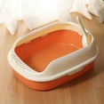 thumbnail image 6 of YWMJZEU Cat High Sided Open Top Pet Litter Tray Semi Enclosed Kitty Litter Pan for Small Orange, 6 of 9