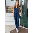 thumbnail image 4 of Conjunto Deportivo de Mujer PRETTYGARDEN Top sin Mangas y Pantalón Azul Talla M, 4 of 5
