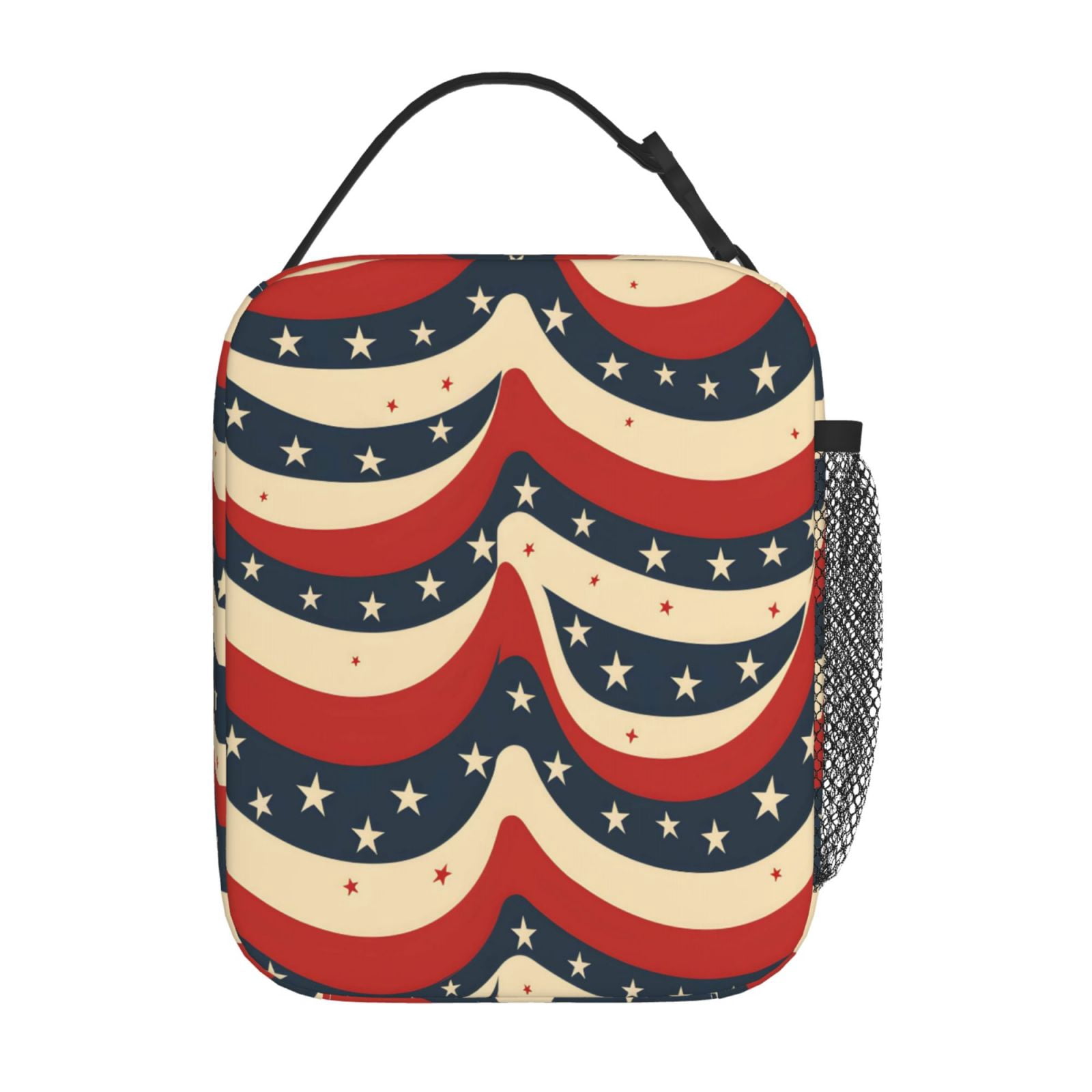 Lunch Bag For Women Men Insulated Portable Lunch Box Bento Box Office Picnic Travel Cooler Bag Independence Day Theme Star (6)