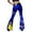 Dark Blue, variant on Flare Leg Pants for Women High Waisted Trendy Printed Bell Bottoms Slim Fit Casual Pants Black