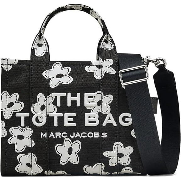 Marc Jacobs The Daisy Canvas Small Tote Bag - Black/White
