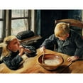 thumbnail image 2 of L.A. Ring 18x15 Gold Ornate Wood Frame and Double Matted Museum Art Print Titled - A Boy and a Girl at the Dinner (1884), 2 of 4