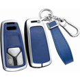 thumbnail image 1 of Key Fob Cover Compatible with Fit for Audi A4 A3 Q3 Q5 Q7 TT TTS RS3 S4 S3 A1 S6 RS4 RS6 Q2L ABS Smart Remote Key Case Keychain Case Holder Protector,Silver Shell-blue, 1 of 9