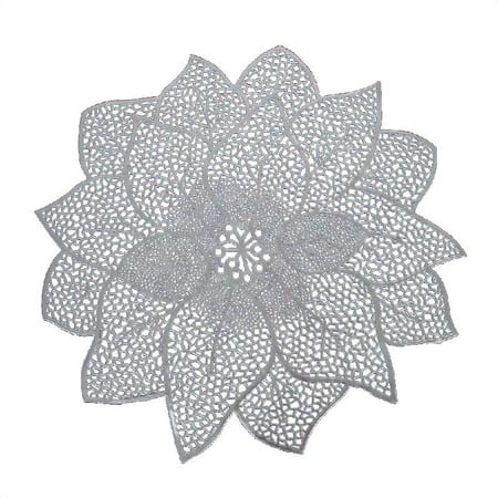 

DOYOUNG 15in Placemats PVC Hollow Leaves Place Mats Heat Resistant Non Slip Coaster Pads
