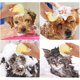 thumbnail image 5 of Cepillo de baño para perros, cepillo de aseo para perros, peine de champú de silicona para gatos, dispensador de champú para gatitos y cachorros (amarillo), 5 of 5