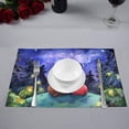 thumbnail image 2 of MKHERT Fairytale Bear and Pig Hugs at Starry Night Placemats Table Mats for Dining Room Kitchen Table Decoration 12x18 inch,Set of 4, 2 of 4