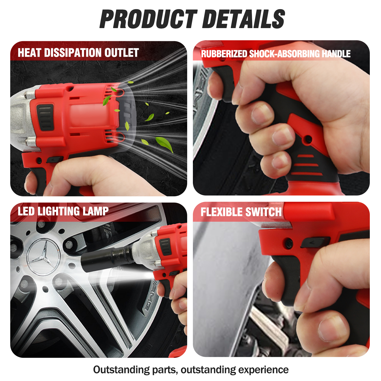 Cordless Impact Wrench, 1/2 inch Brushless Impact Gun, Max Torque 350 Ft-lbs, High Efficiency Brushless Motor with Fast Charger and Battery