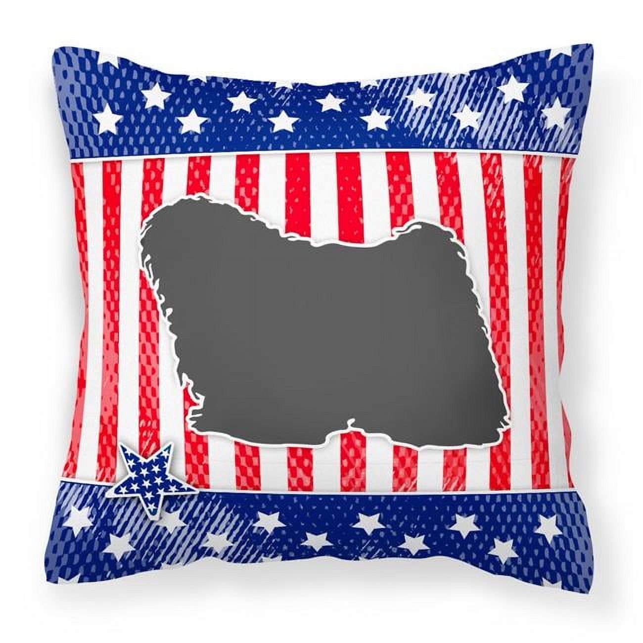 Caroline s Treasures BB3363PW1414 USA Patriotic Puli Fabric Decorative Pillow 14Hx14W multicolor