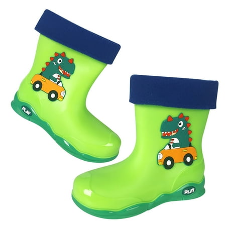 

JIKNTTR Waterproof Kids Boots Girls Boys Rainboots Soft Rubber Sole Rain Boots Children Water Shoes Cartoon Kids Rainboots Shoes Winter Waterproof Shoes