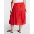 thumbnail image 3 of Terra & Sky Women’s Plus Cotton Geo Eyelet Midi Skirt, Sizes 0X-5X, 3 of 5