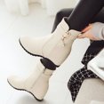 thumbnail image 5 of B91xZ Bottes d'Automne pour Femmes Bottes Chelsea Mode Confort Talon Bas, Beige 9, 5 of 5