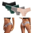 thumbnail image 3 of Women's Lace Underwear Cheeky Panty Breathable Bikini Panties, 4 Packs, 3 of 7