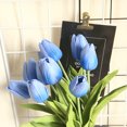 thumbnail image 4 of Bewildely Mini flor artificial, lirio único, tulipán, flor monarca, flor falsa de PU, decoración para el hogar y la Oficina, decoración para Flores artificiales lago azul Bewildely HA6563-07B, 4 of 6