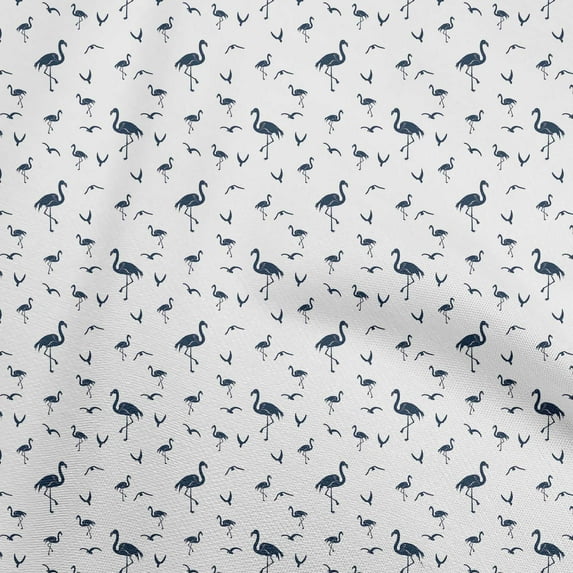 oneOone Cotton Poplin Dark Blue Fabric Flamingo Sewing Craft Projects Fabric Prints By Yard 42 Inch Wide