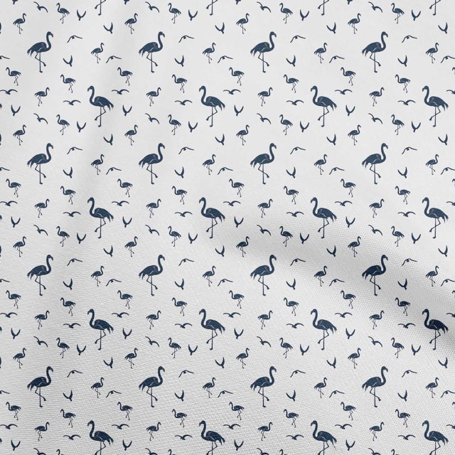 oneOone Viscose Chiffon Dark Blue Fabric Flamingo Sewing Craft Projects Fabric Prints By Yard 42 Inch Wide